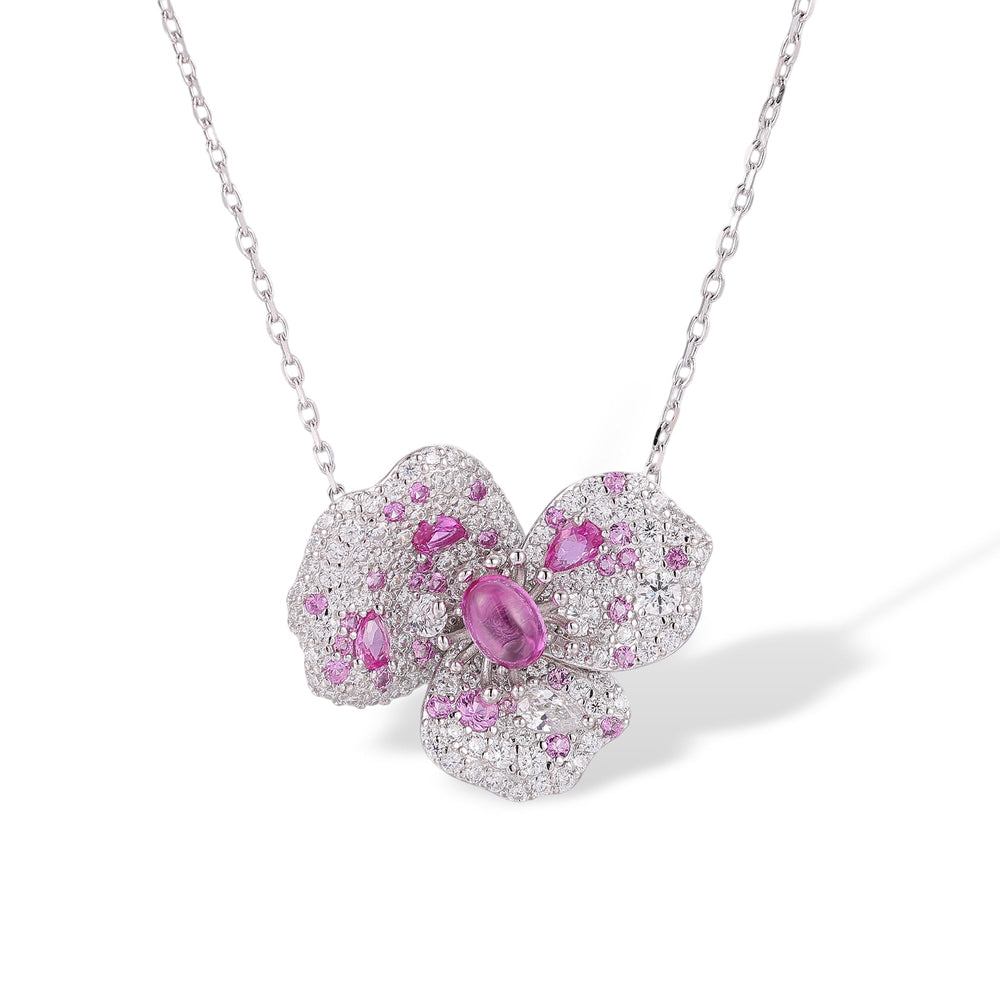 Winhild Pink Floral Necklace