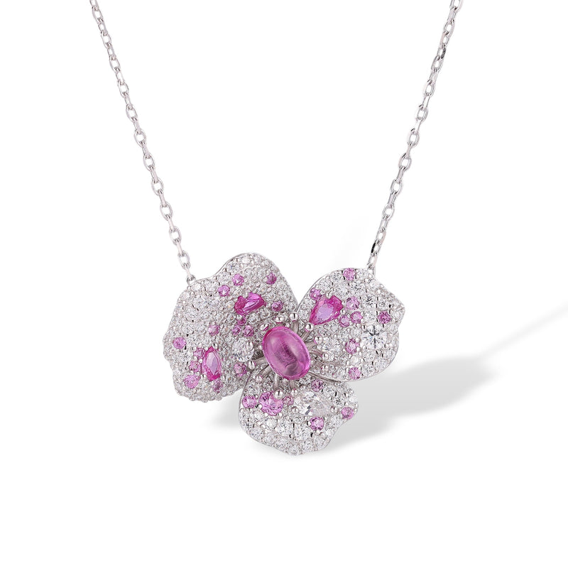 Winhild Pink Floral Necklace