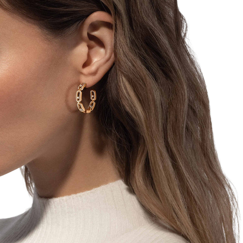 Wulflind 18K Gold Paperclip Link Earrings