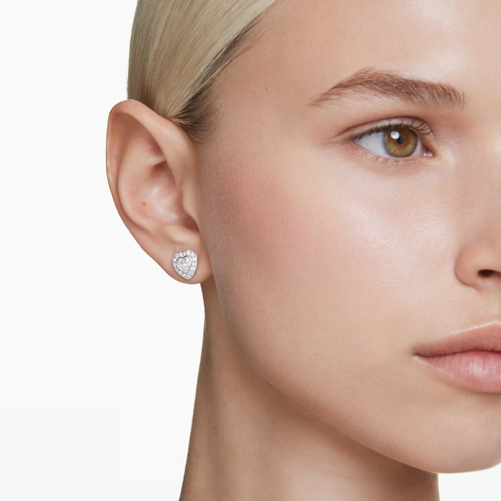 Xenia Silver Heart Stud Earrings