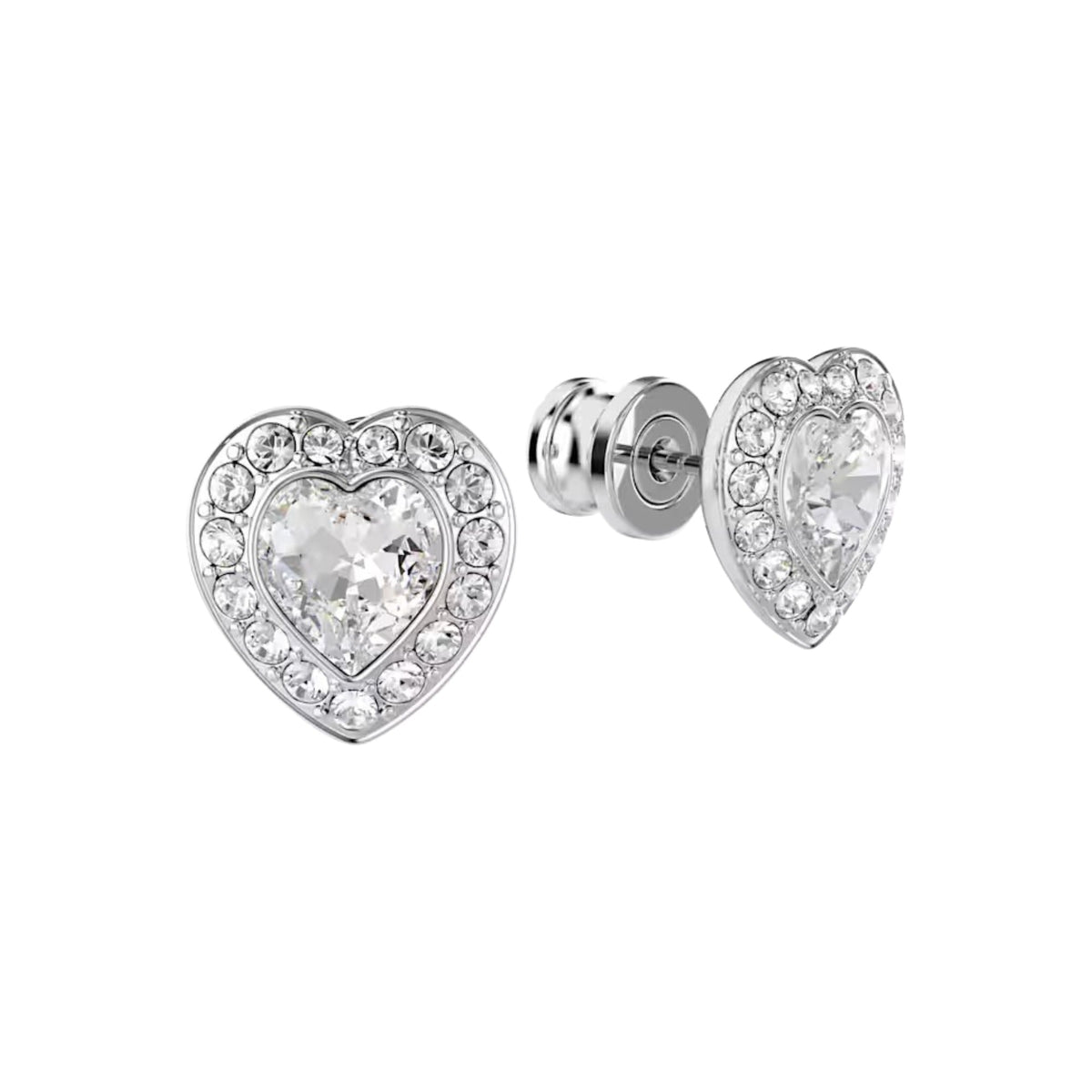 Xenia Silver Heart Stud Earrings