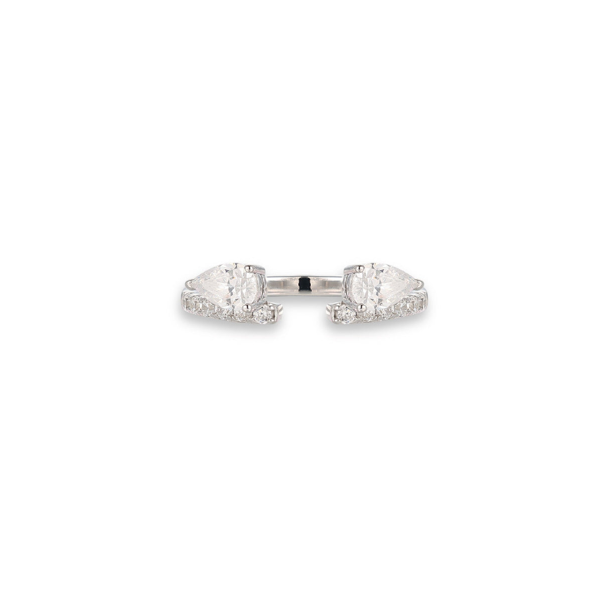 Yasmin White Oval Teardrop Ring Set