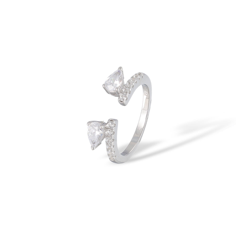 Yasmin White Oval Teardrop Ring Set