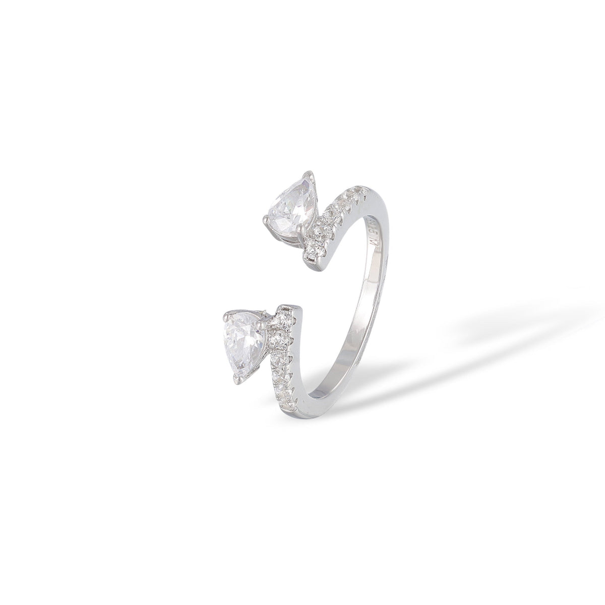 Yasmin White Oval Teardrop Ring Set
