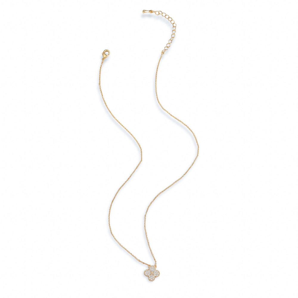 Yasmine 14K Gold Clover Necklace