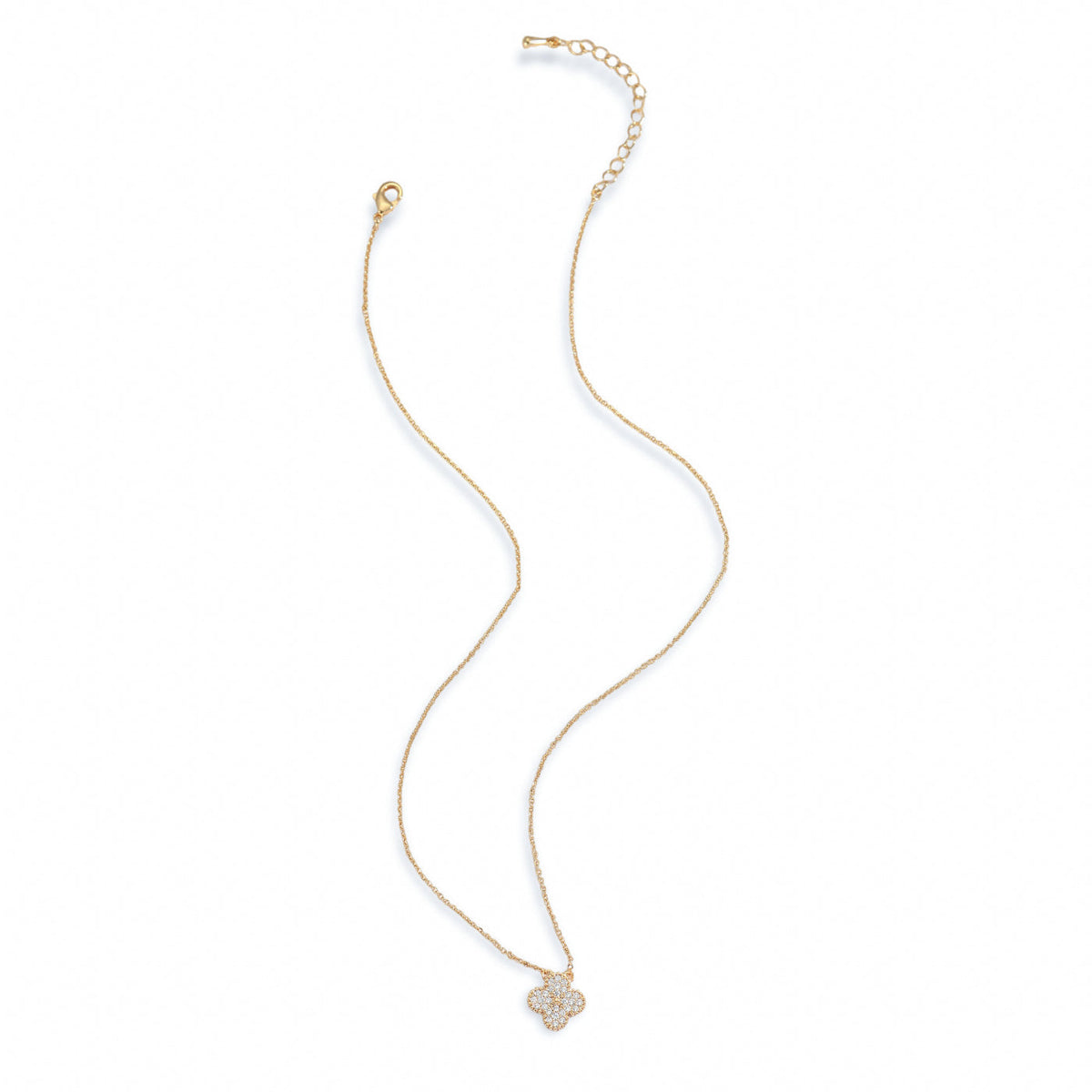 Yasmine 14K Gold Clover Necklace
