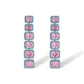 Ylva Pink Square Earrings