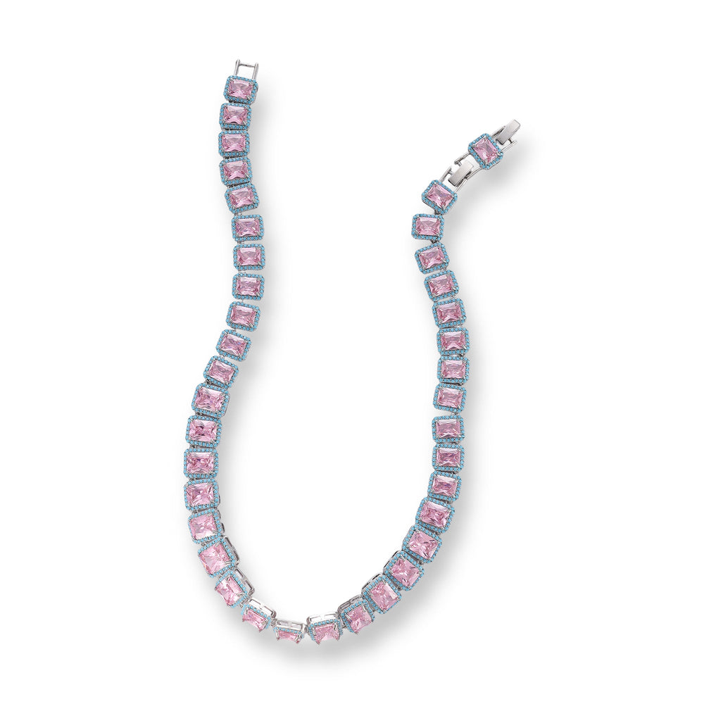 Ylva Pink Square Necklace