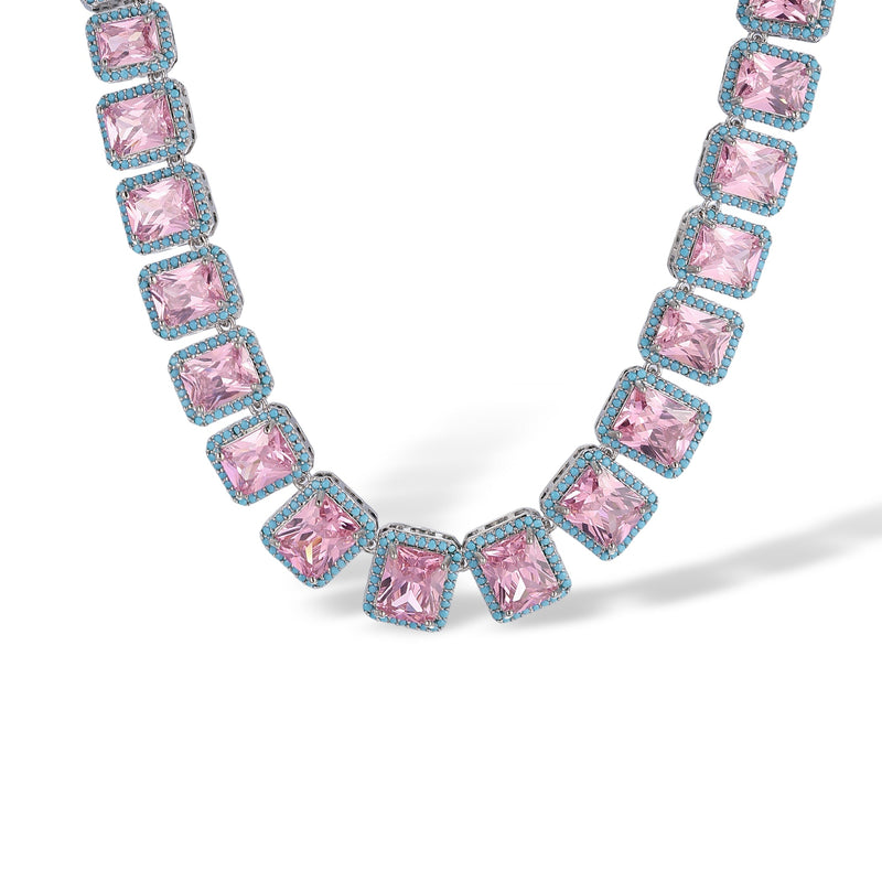 Ylva Pink Square Necklace