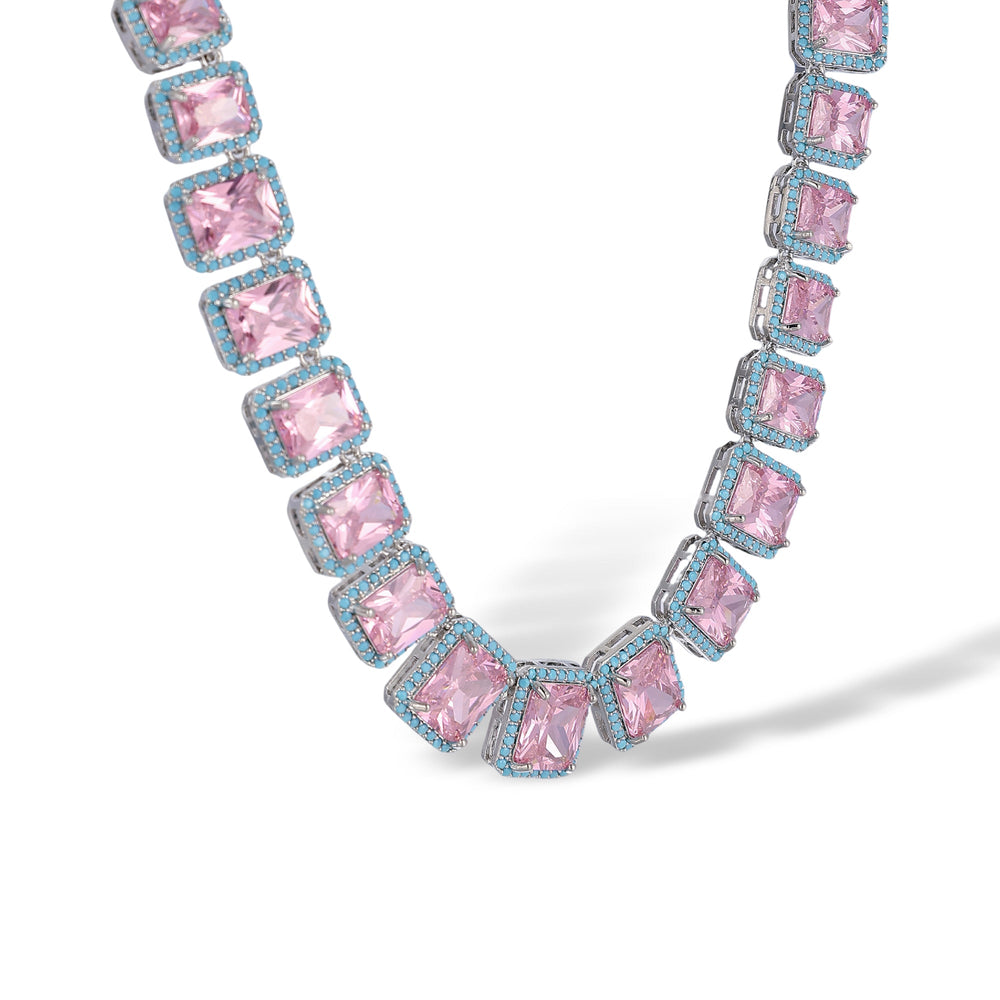Ylva Pink Square Necklace