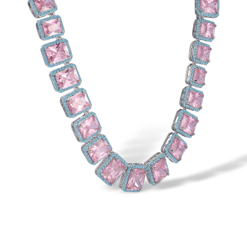 Ylva Pink Square Necklace