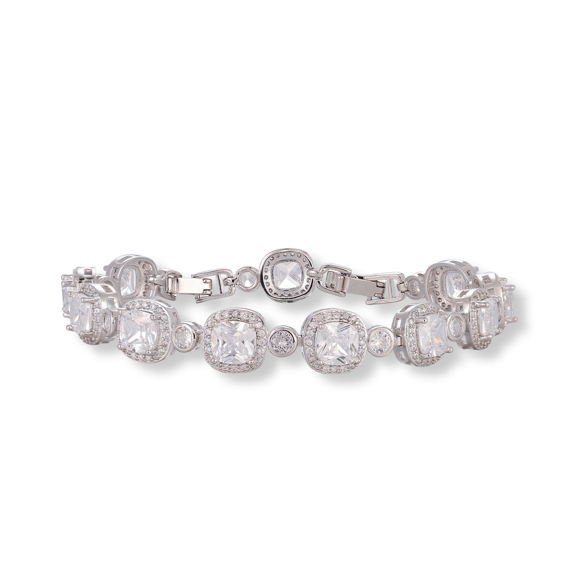 Yolina Silver Cushion Tennis Bacelet