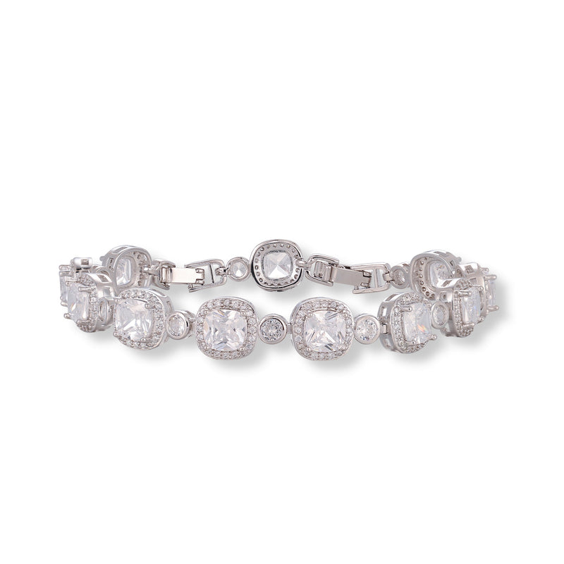 Yolina Silver Cushion Tennis Bacelet