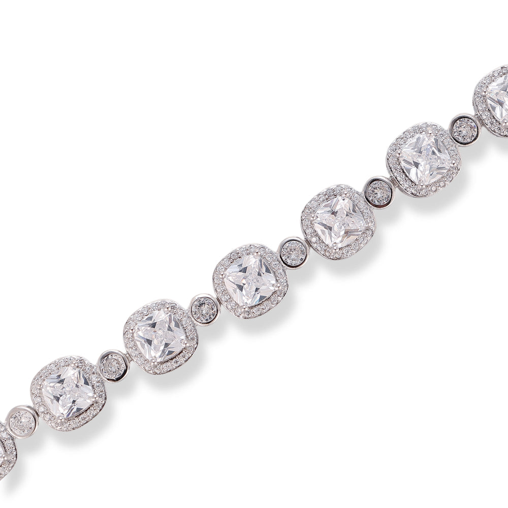 Yolina Silver Cushion Tennis Bacelet
