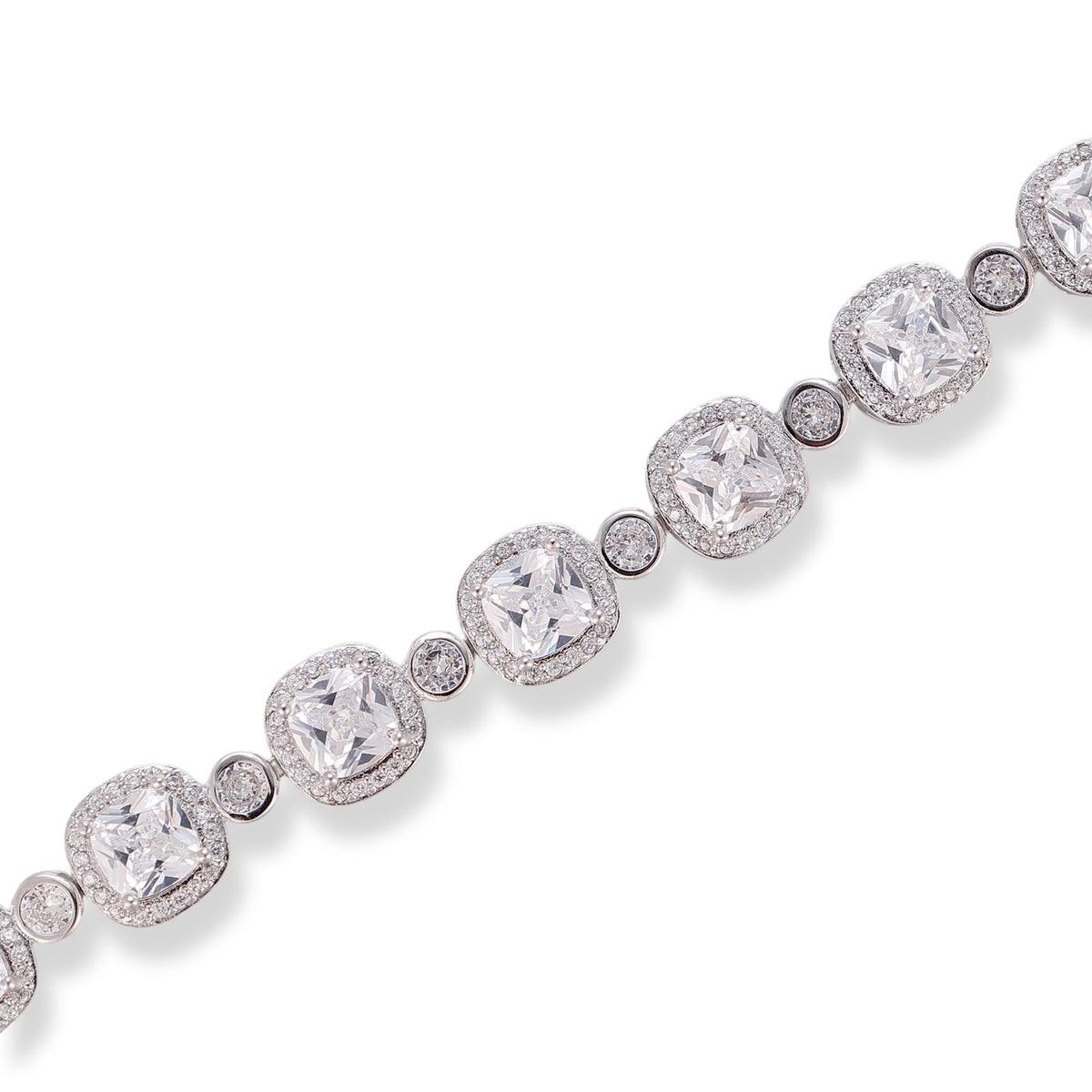 Yolina Silver Cushion Tennis Bacelet