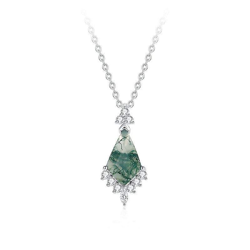 Zélie Green Moss Rhombus Necklace