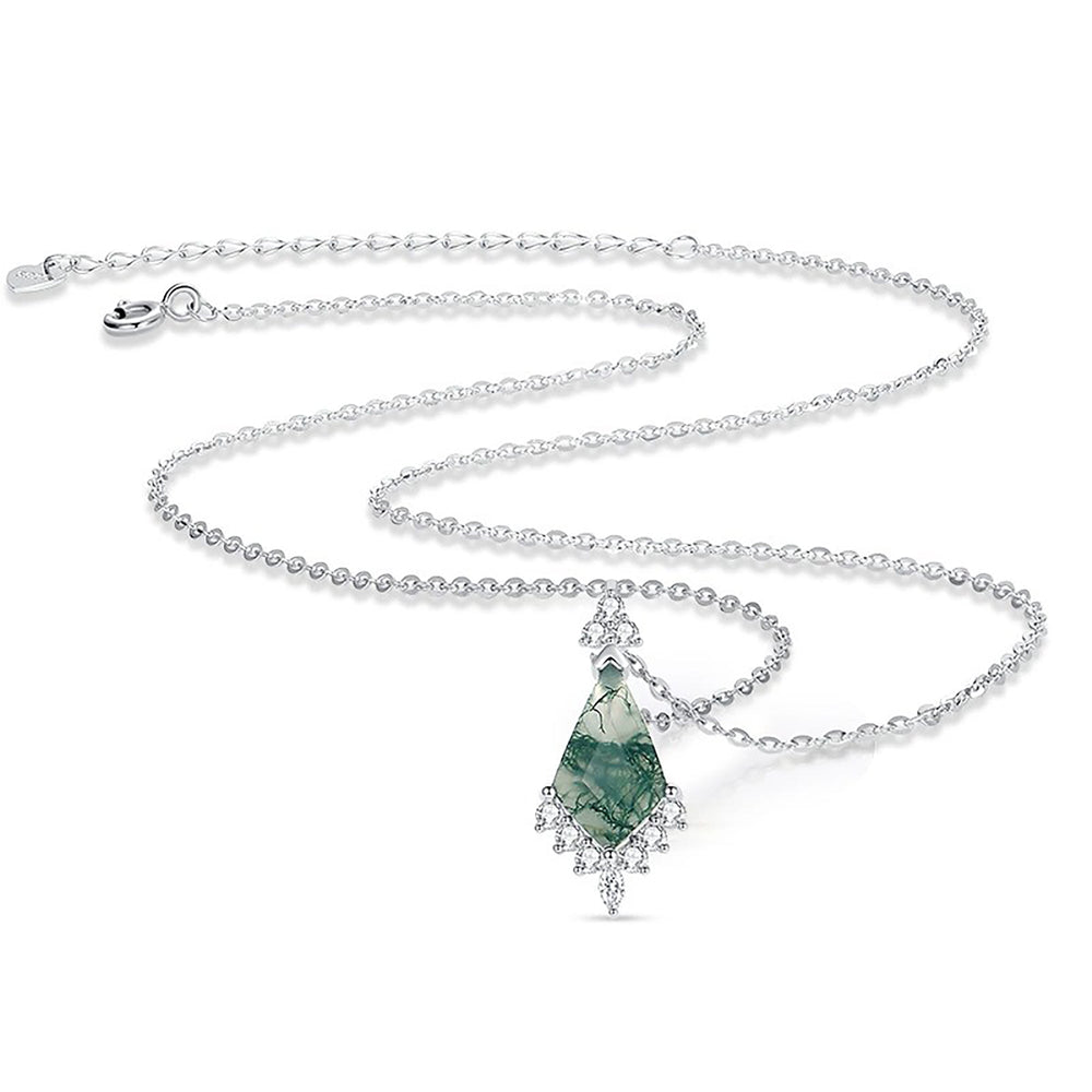 Zélie Green Moss Rhombus Necklace