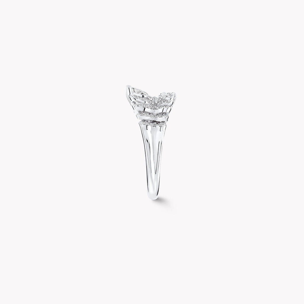 Zelma Asymétrique White Butterfly Ring