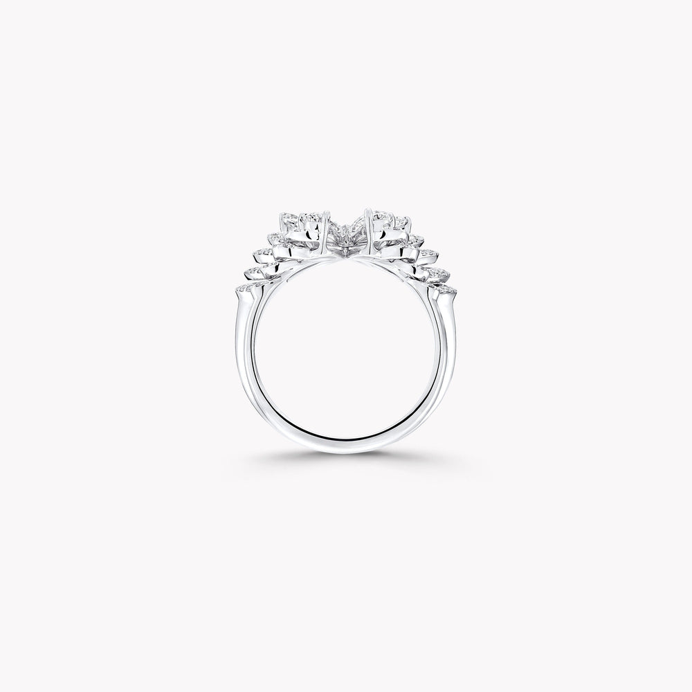 Zelma Asymétrique White Butterfly Ring