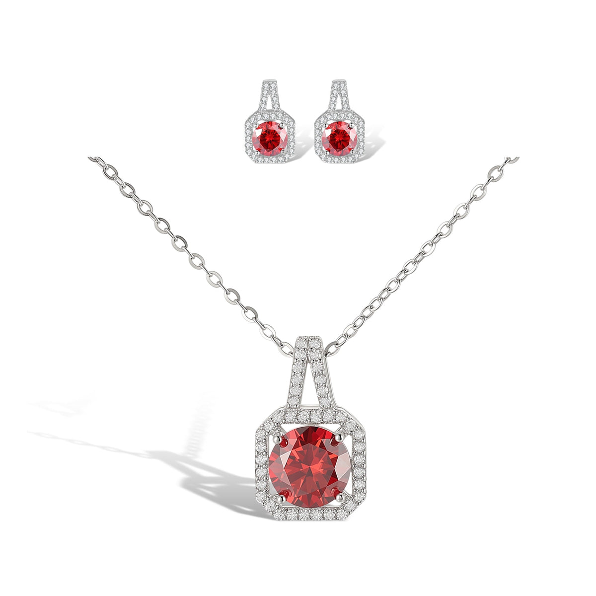 Zéphyrine Ruby Round Necklace Set