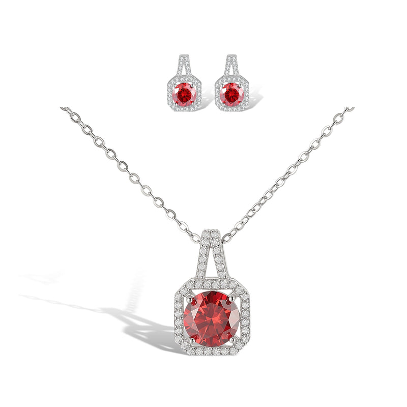 Zéphyrine Ruby Round Necklace Set