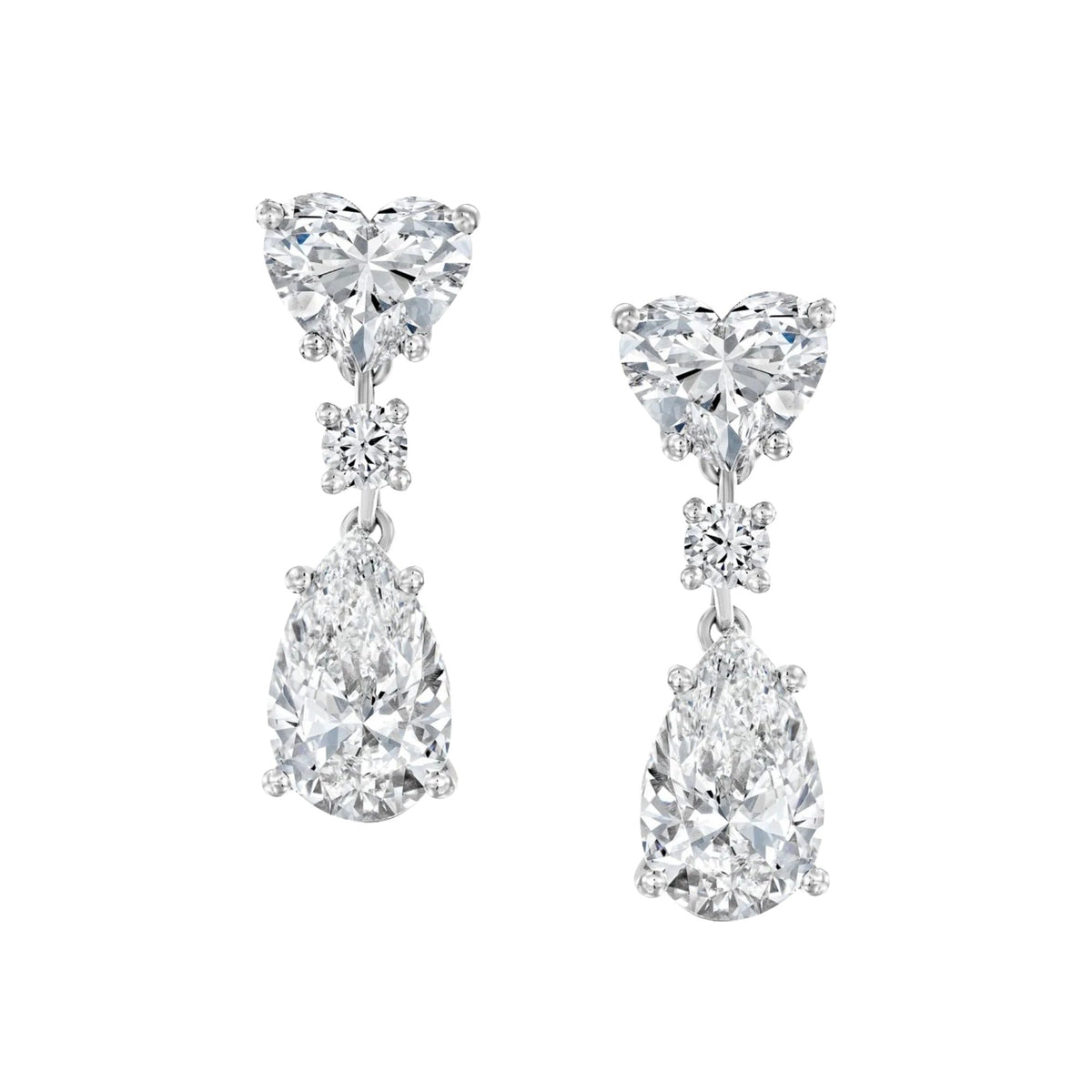 Zerlind White Heart Teardrop Drop Earrings