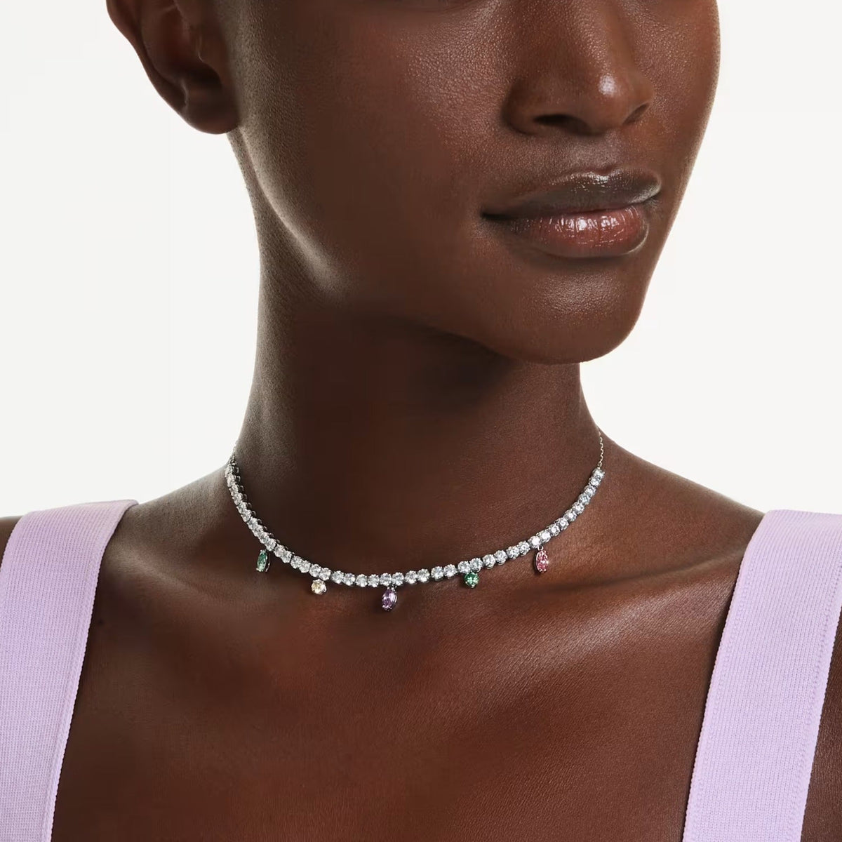Zinnia Multicolor Round Marquise Necklace
