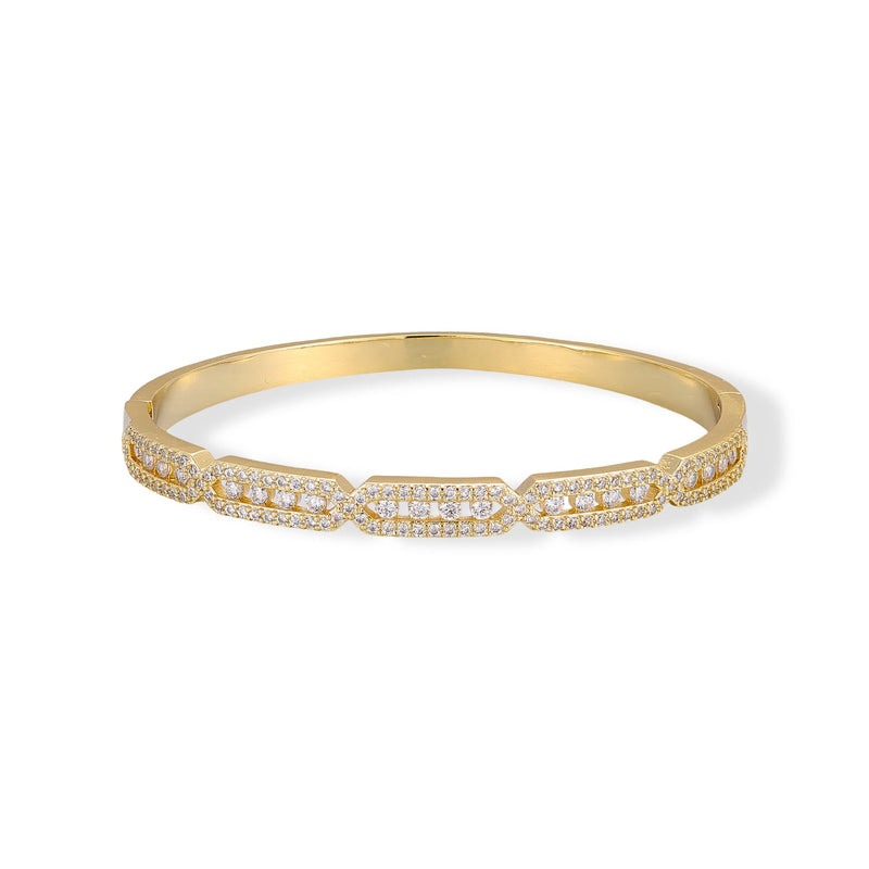 Zorlind 14K Gold Rectangular Link Bangle