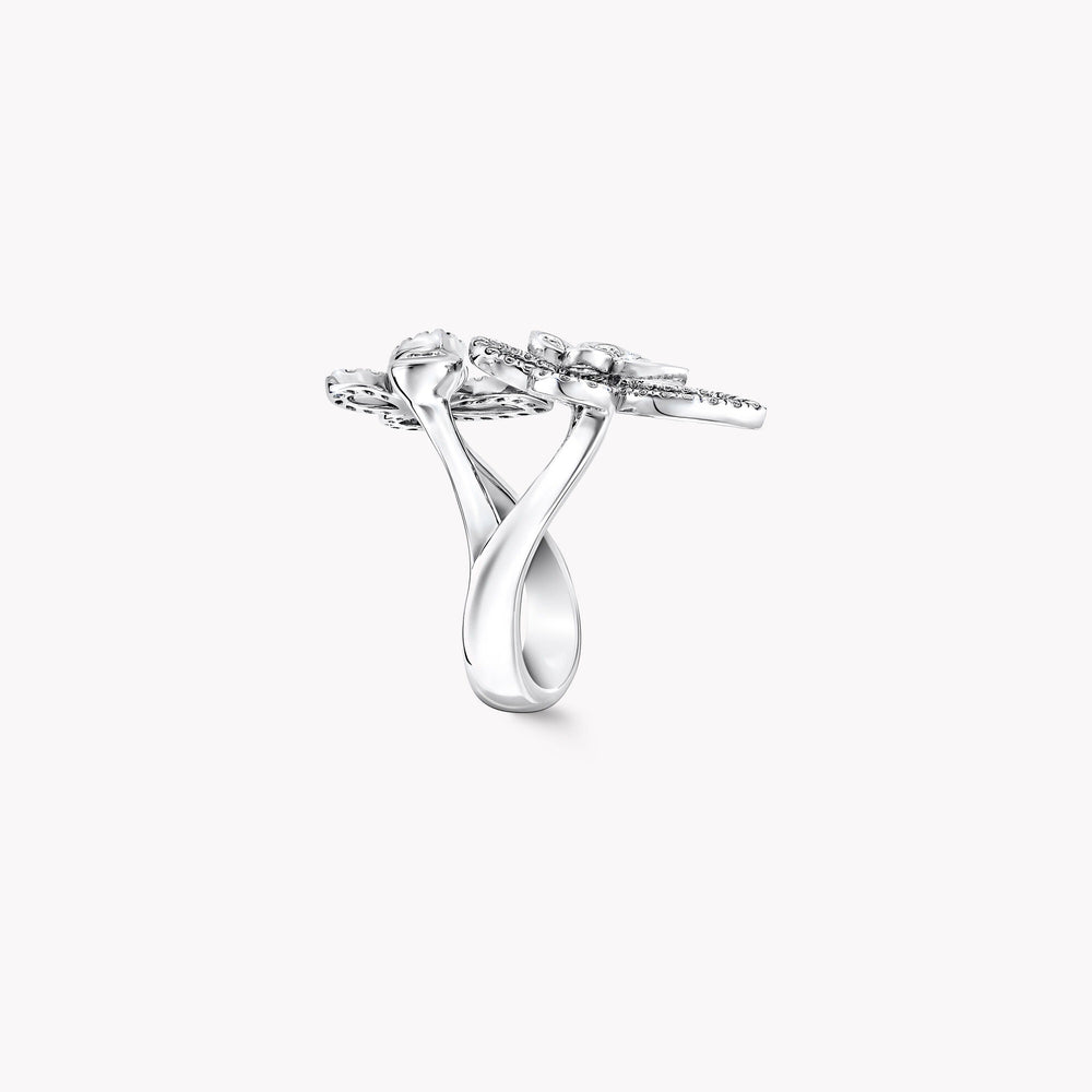 Frangé White Butterfly Open Ring