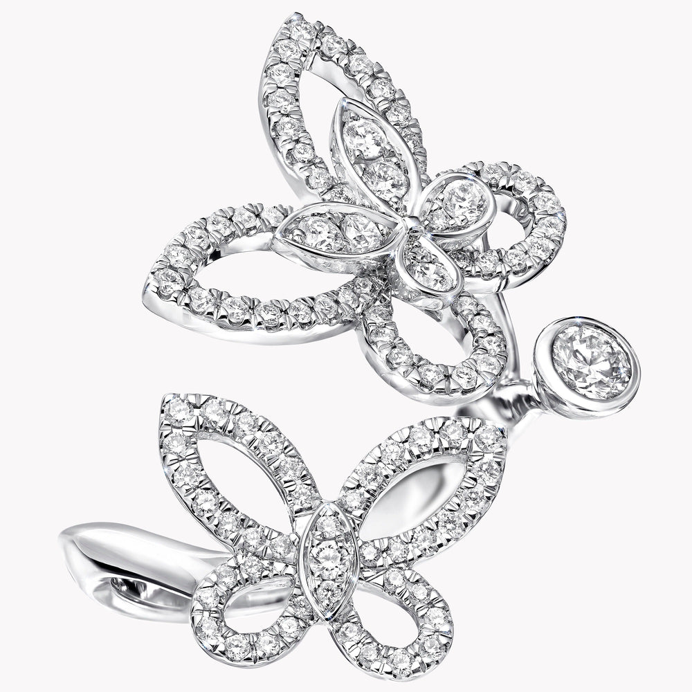 Frangé White Butterfly Open Ring