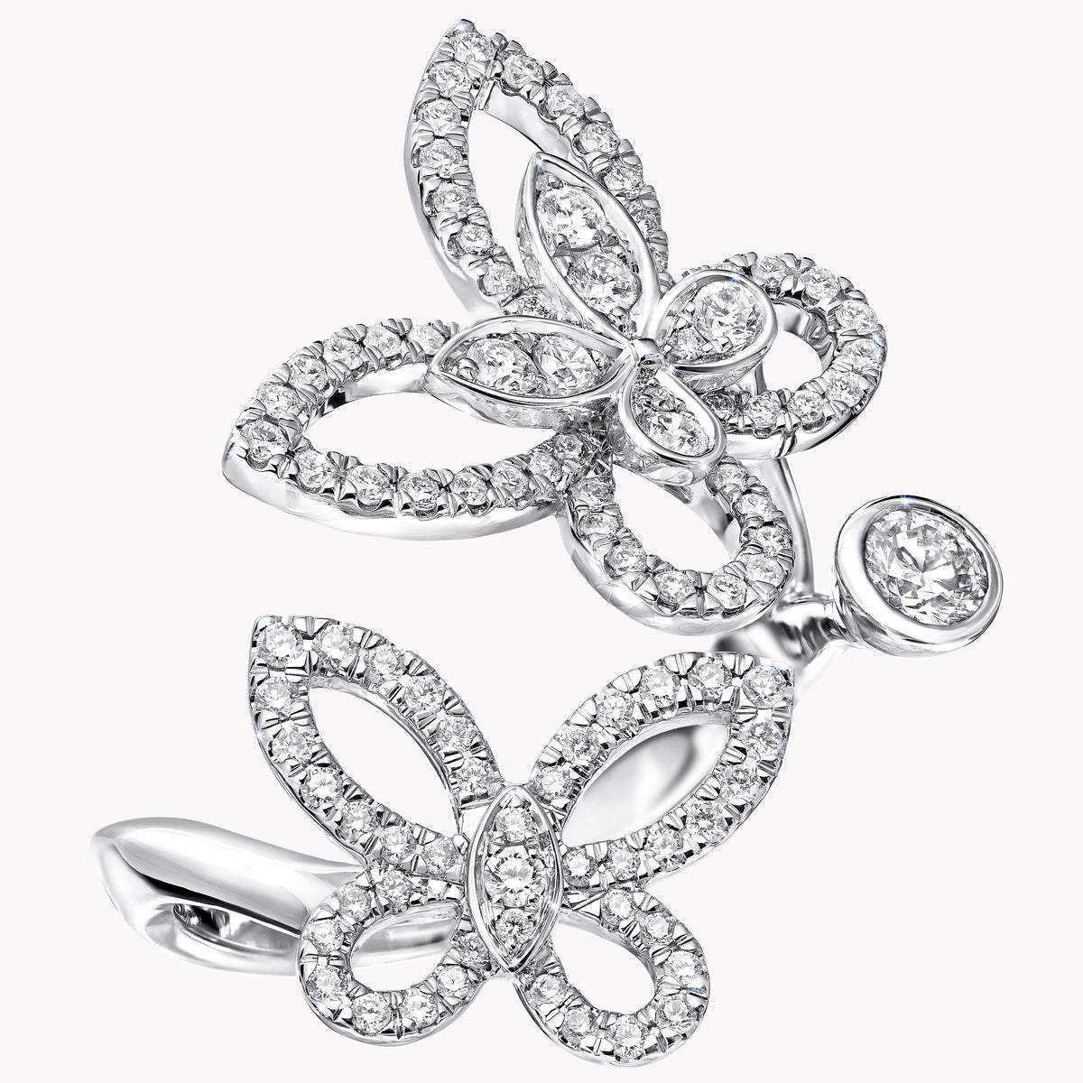 Frangé White Butterfly Open Ring