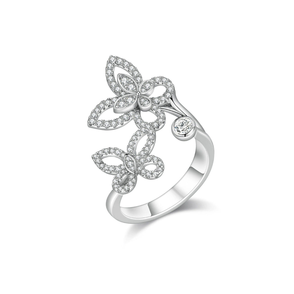 Frangé White Butterfly Open Ring